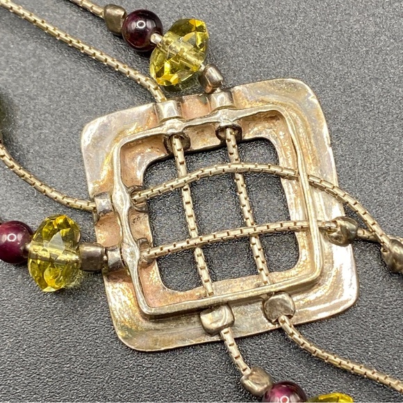 NETA .925 Silver Boho Crystal Beads Artisan Designed Necklace - Picture 8 of 12